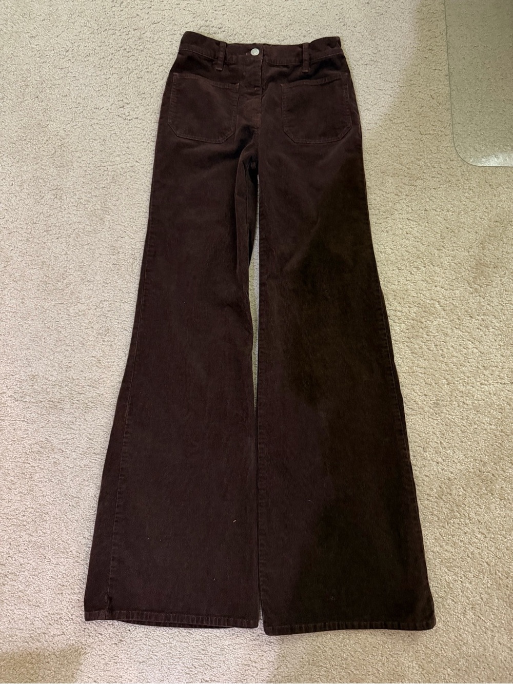 Nili Lotan Shon Corduroy Pants 00 Chocolate Brown Barrel Wide Leg
